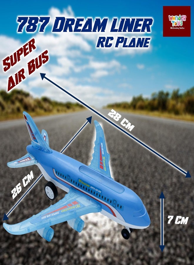 وندر لعبة طائرة التحكم عن بعد Wonder A-787، أضواء مثيرة لكامل الجسم وأصوات واقعية للأطفال (أزرق) - Image 5